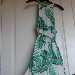 Jumpsuit  in Tropical green and white